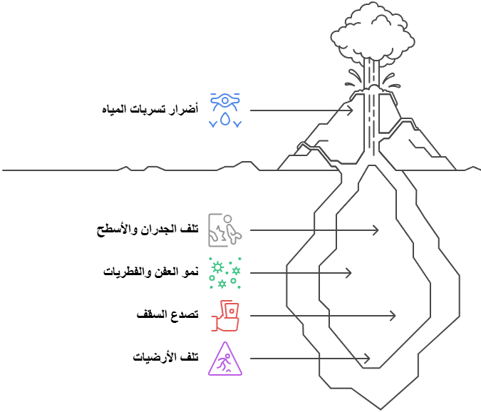 أضرار تسربات المياه