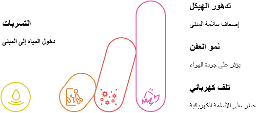 تأثير التسربات على المباني